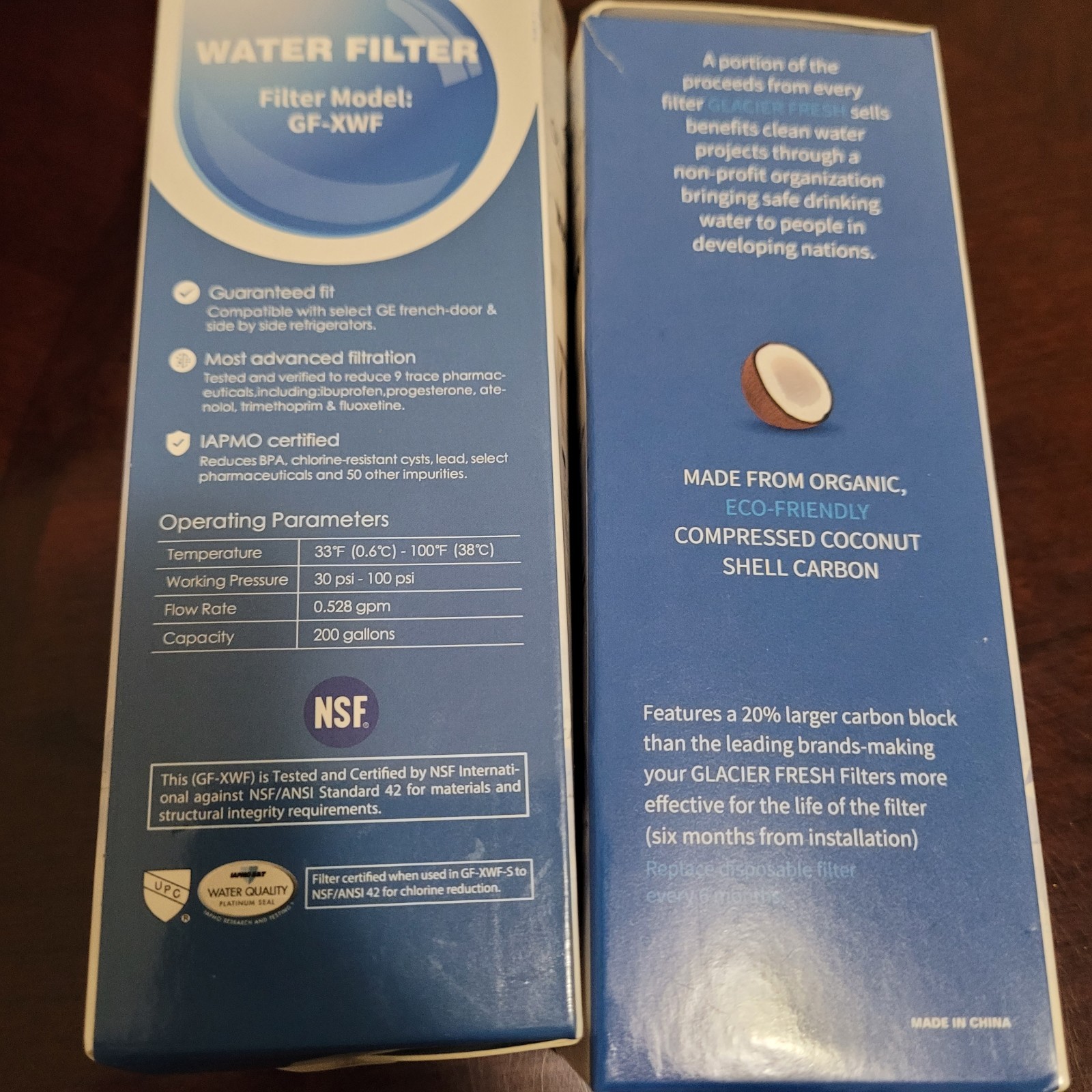 2 Pack Glacier Fresh GF-XWF Water Filter Replacement for GE XWF – New Sealed
